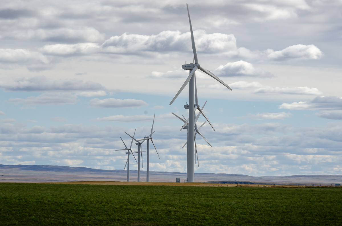 Wind Farm west of Magrath Alberta by David Thielen